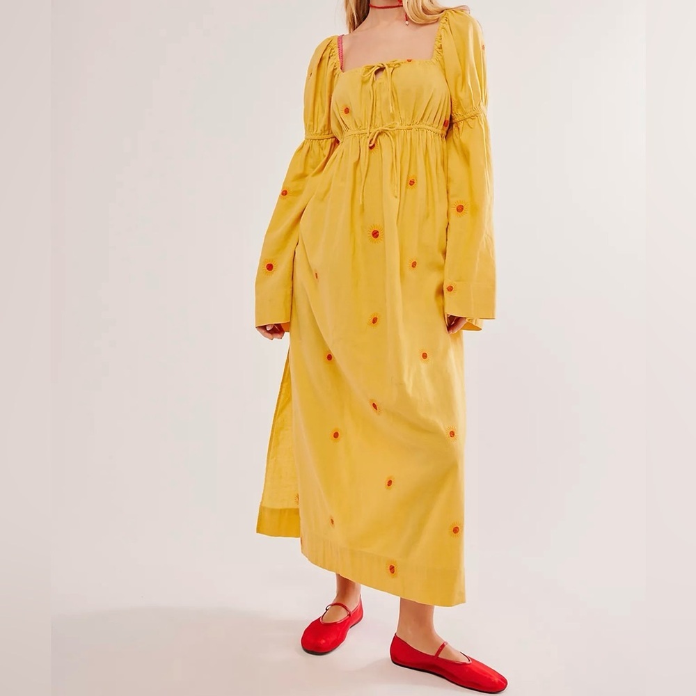 Free People | Emory Embroidered Midi Dress